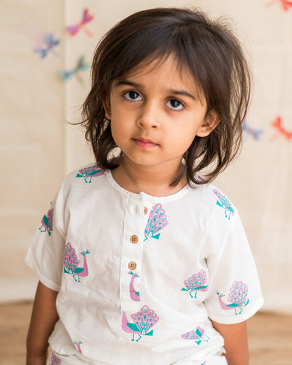 Mouse in The House T-shirt & Shorts Set-The Majestic Peacock-Cotton-For Infants
