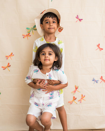 Mouse in The House T-shirt & Shorts Set-The Majestic Peacock-Cotton-For Infants