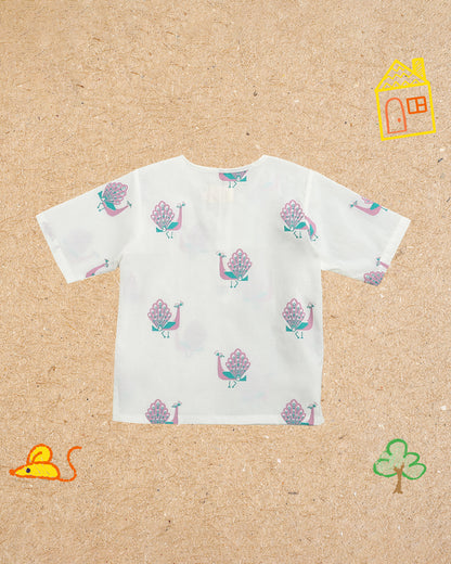 Mouse in The House T-shirt & Shorts Set-The Majestic Peacock-Cotton-For Infants