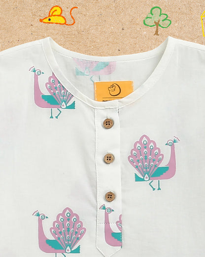 Mouse in The House T-shirt & Shorts Set-The Majestic Peacock-Cotton-For Infants