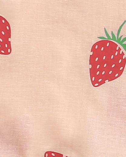 Mouse in The House Peach Nightsuit-A Fresh Strawberry-Cotton-For Infants