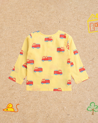 Mouse in The House Yellow Nightsuit-The Fighter Truck-For Infants