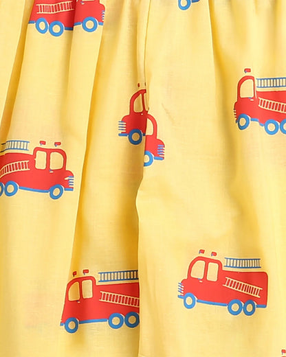 Mouse in The House Yellow Nightsuit-The Fighter Truck-For Infants