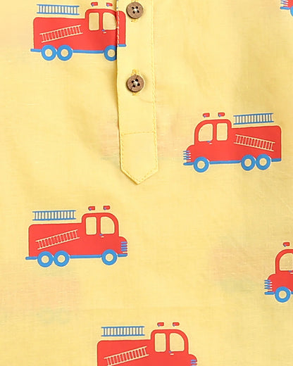 Mouse in The House Yellow Nightsuit-The Fighter Truck-For Infants
