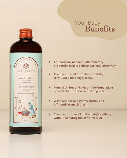 Baby Forest Mridul Poshaak Liquid Laundry Detergent-With Plant Based Formulation-Infant Safe