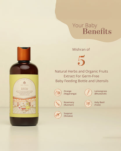 Baby Forest Mridul Patra Ayurvedic Bottle & Dish Cleaner-Sulphate & Paraben Free-Natural Plant Based-Infant Safe
