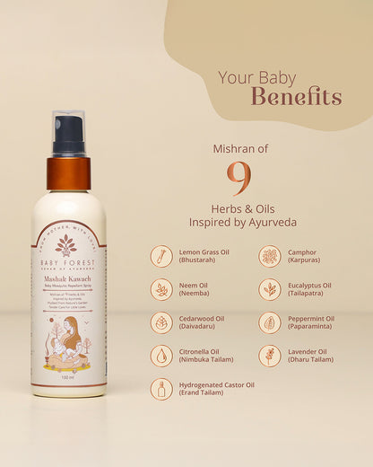 Baby Forest Mashak Kawach Mosquito Repellent Spray-Ayurvedic Formula-For Infants
