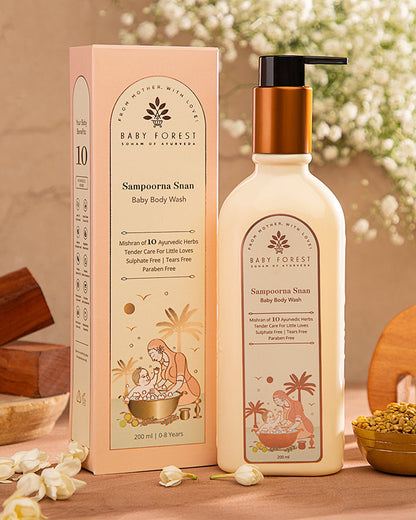 Baby Forest Sampoorna Snan Baby Body Wash-With Aloe Vera & Chamomile-Moisturizes & Hydrates Skin
