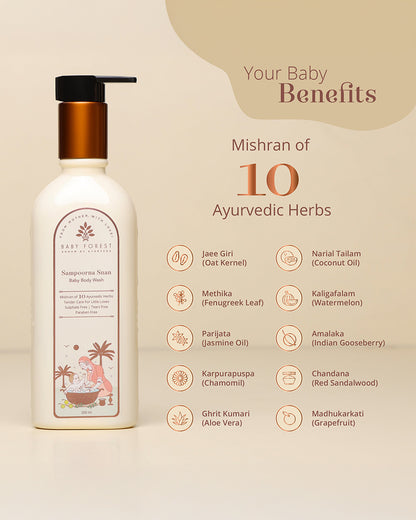 Baby Forest Sampoorna Snan Baby Body Wash-With Aloe Vera & Chamomile-Moisturizes & Hydrates Skin