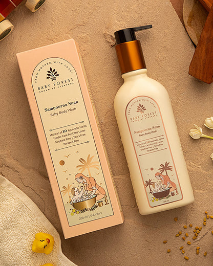 Baby Forest Sampoorna Snan Baby Body Wash-With Aloe Vera & Chamomile-Moisturizes & Hydrates Skin