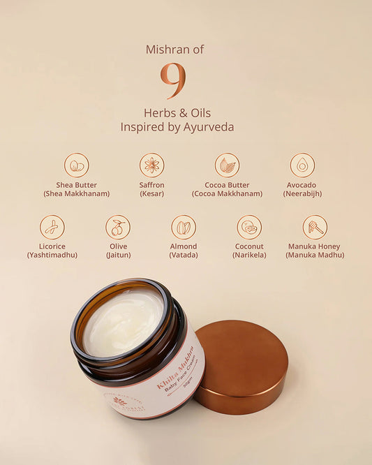 Baby Forest Khilta Mukhra Baby Face Cream-With Shea Butter & Saffron-Reduces Irritation, Moisturizes & Hydrates Skin