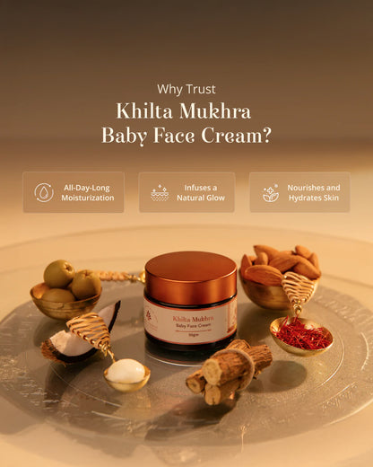 Baby Forest Khilta Mukhra Baby Face Cream-With Shea Butter & Saffron-Reduces Irritation, Moisturizes & Hydrates Skin