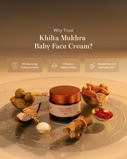Baby Forest Khilta Mukhra Baby Face Cream-With Shea Butter & Saffron-Reduces Irritation, Moisturizes & Hydrates Skin