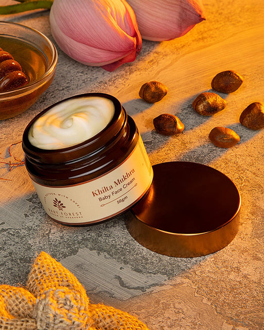 Baby Forest Khilta Mukhra Baby Face Cream-With Shea Butter & Saffron-Reduces Irritation, Moisturizes & Hydrates Skin