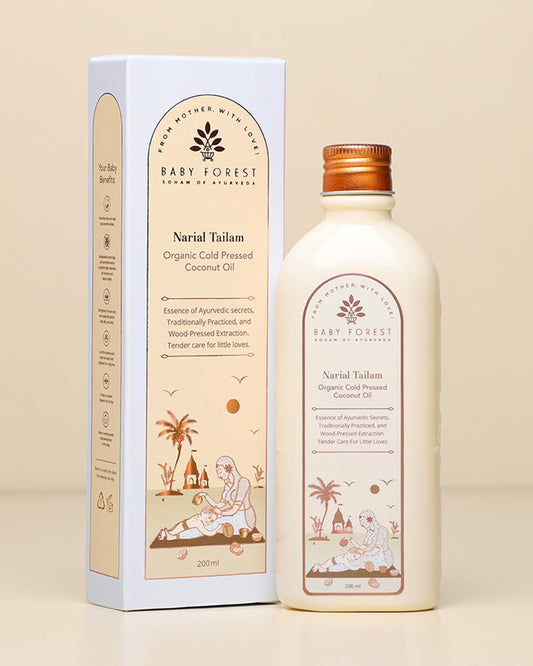 Baby Forest Narial Tailam Organic Cold Pressed Coconut Oil-Hydrates Skin, Helps Treat Chapped Lips & Strengthens Hair Roots