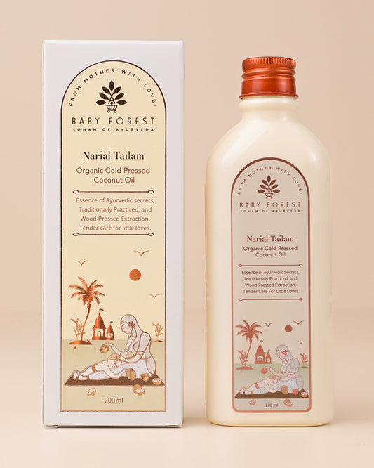 Baby Forest Narial Tailam Organic Cold Pressed Coconut Oil-Hydrates Skin, Helps Treat Chapped Lips & Strengthens Hair Roots