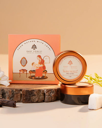 Baby Forest Madhur Muskaan Baby Lip Balm-With Chamomile & Coconut Oil-Moisturizes, Soothes & Heals Lips