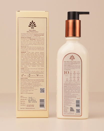 Baby Forest Moh Malai Baby Body Lotion-With Shea Butter, Almond Oil & Aloe Vera-Prevents Eczema, Soothes & Moisturizes Skin