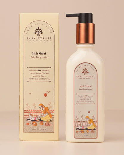 Baby Forest Moh Malai Baby Body Lotion-With Shea Butter, Almond Oil & Aloe Vera-Prevents Eczema, Soothes & Moisturizes Skin