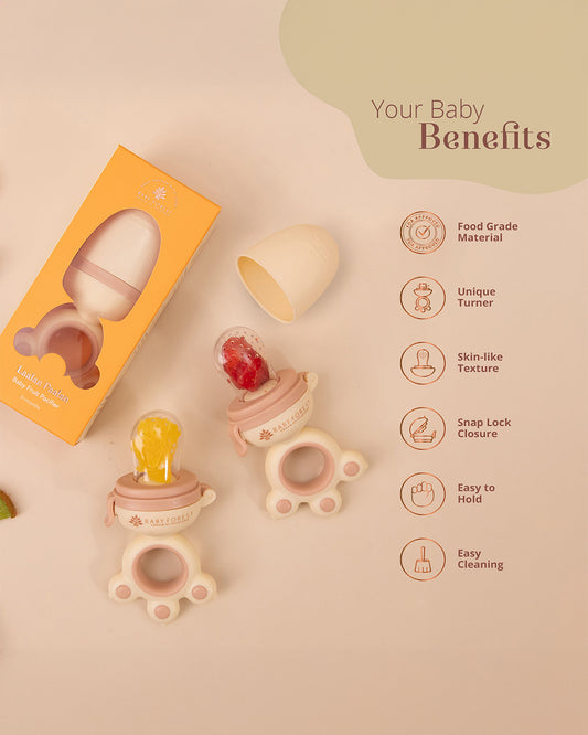 Baby Forest Fruit Pacifier-BPA Free-Snap Lock Closure-3M+