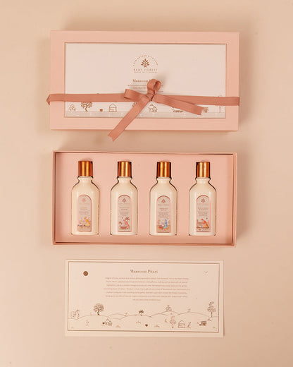 Baby Forest Maasoom Pitari Baby Travel Gift Set-Pack Of 4-Bathing Set For Baby Shower
