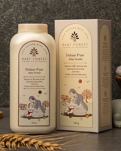 Baby Forest Dulaar Pyar Talc-Free Baby Powder-With Chamomile & Corn Starch-Treats Eczema, Soothes & Moisturizes Skin