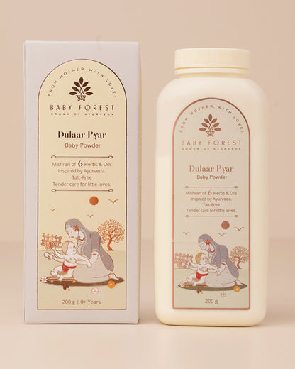 Baby Forest Dulaar Pyar Talc-Free Baby Powder-With Chamomile & Corn Starch-Treats Eczema, Soothes & Moisturizes Skin