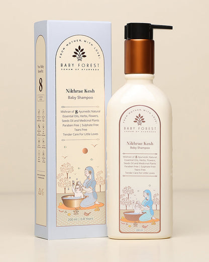 Baby Forest Nikhrae Kesh Baby Shampoo-With Aloe Vera & Coconut Oil-Prevents Rashes, Softens Scalp & Nourishes Skin