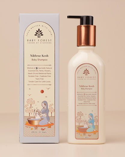 Baby Forest Nikhrae Kesh Baby Shampoo-With Aloe Vera & Coconut Oil-Prevents Rashes, Softens Scalp & Nourishes Skin