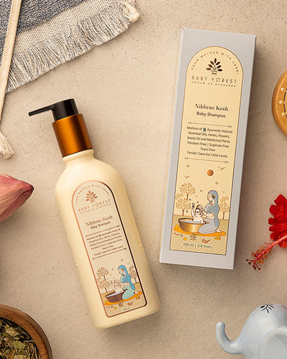Baby Forest Nikhrae Kesh Baby Shampoo-With Aloe Vera & Coconut Oil-Prevents Rashes, Softens Scalp & Nourishes Skin
