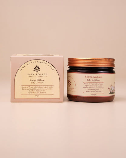 Baby Forest Somya Nikhaar Baby Loi Ubtan-With Wheat Flour & Turmeric-Soothes Inflammation, Nourishes & Brightens Skin