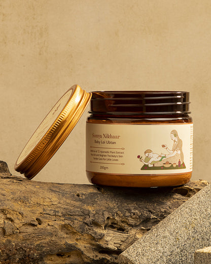 Baby Forest Somya Nikhaar Baby Loi Ubtan-With Wheat Flour & Turmeric-Soothes Inflammation, Nourishes & Brightens Skin