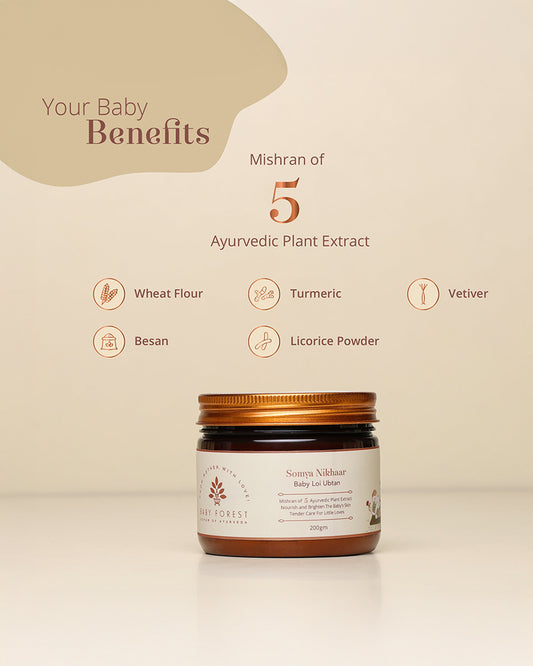Baby Forest Somya Nikhaar Baby Loi Ubtan-With Wheat Flour & Turmeric-Soothes Inflammation, Nourishes & Brightens Skin