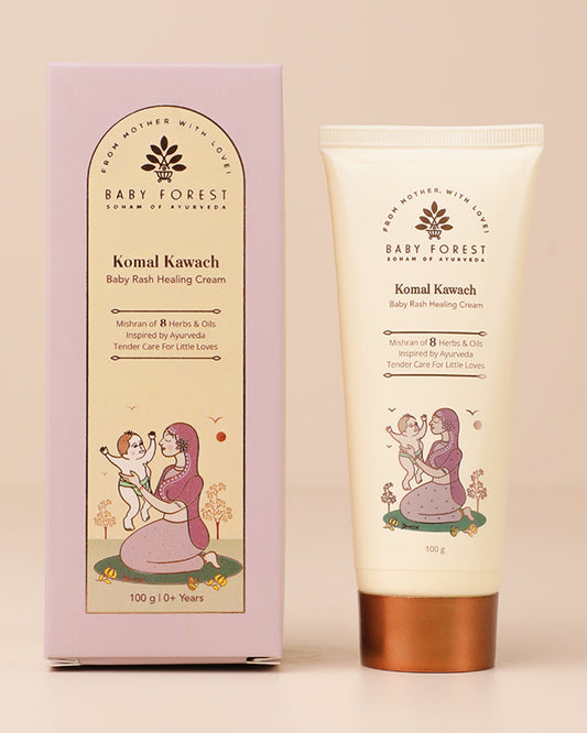Baby Forest Komal Kawach Baby Diaper Rash Healing Cream-With Vetiver & Jojoba Oil-Nourishes & Hydrates Skin