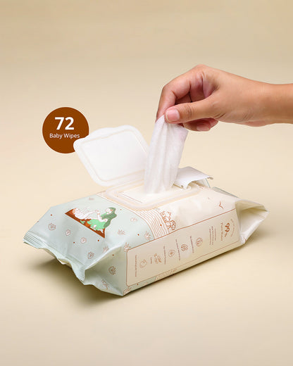 Baby Forest Mulmul Baby Wipes-With 99% Pure Water & Aloe Vera-Reduces Skin Redness & Rashes