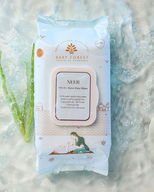 Baby Forest Neer 99.9% Water Baby Wipes-3x Thicker & Unscented-With Aloe Vera For Skin Soothening