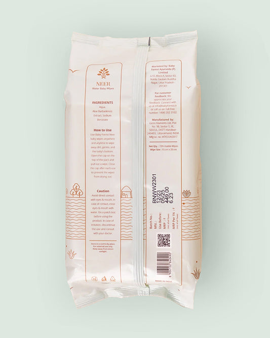 Baby Forest Neer 99.9% Water Baby Wipes-3x Thicker & Unscented-With Aloe Vera For Skin Soothening
