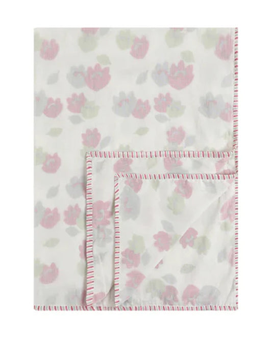 Dulaar 3 Layer Hand Block Printed Breezy Buds Baby Dohar Blanket-Pure Malmal Cotton Muslin-For Infants