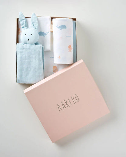 Aariro Newborn Essentials Gift Set For Baby Shower-Pack of 6-Under The Sea