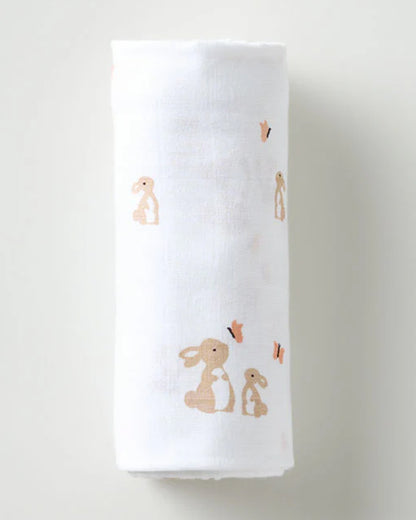 Aariro Muslin Swaddle-Honey Bunny-Pack of 3-Organic Cotton-Infant Wraps