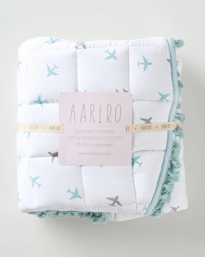 Aariro Dream Big Round Playmat-100% Organic Cotton-Hypoallergenic & Non-Toxic-0 to 6M