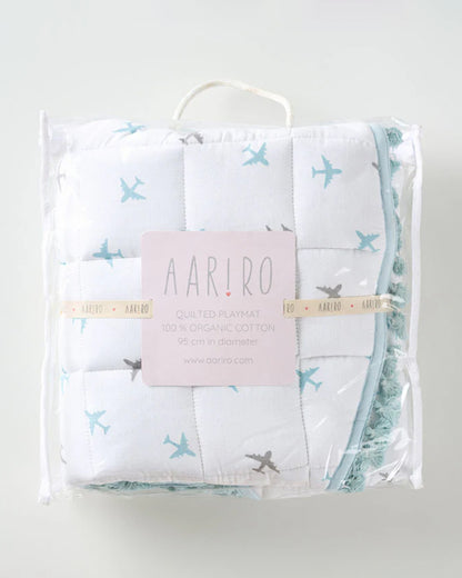 Aariro Dream Big Round Playmat-100% Organic Cotton-Hypoallergenic & Non-Toxic-0 to 6M