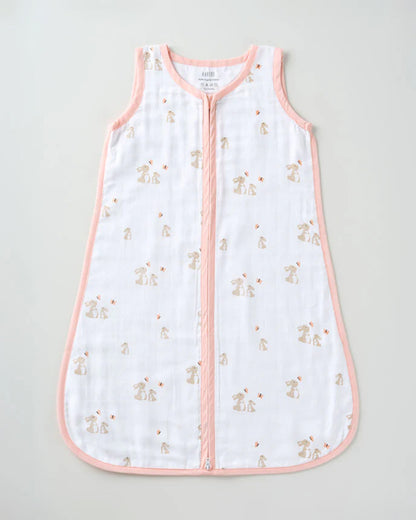 Aariro Baby Sleeping Bag-Honey Bunny-100% Organic Cotton-Pink-Newborn Bed-0-6M