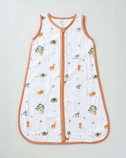 Aariro Baby Sleeping Bag-Wild Safari-100% Organic Cotton-Orange-Newborn Bed-0-6M