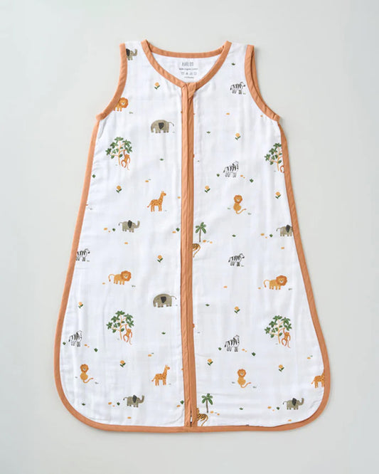 Aariro Baby Sleeping Bag-Wild Safari-100% Organic Cotton-Orange-Newborn Bed-0-6M