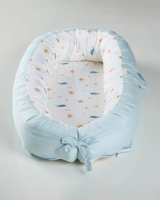 Aariro Cozy Nest-Baby Gadda Set-Under the Sea-Organic Cotton-Newborn Bed-0-8M