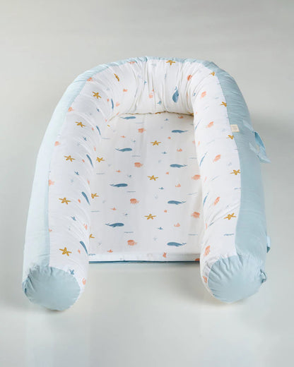 Aariro Cozy Nest-Baby Gadda Set-Under the Sea-Organic Cotton-Newborn Bed-0-8M