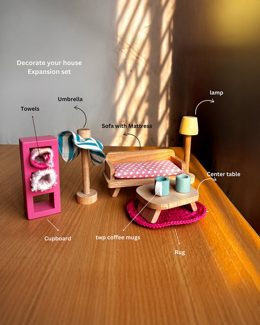 Playbox Pop’s Pool Side Villa-Doll House-Includes 8 Pieces-Enhances Imagination-36M+