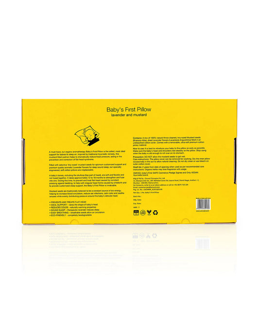 Omved Therapies Baby Mustard Pillow with Lavender-Supports Head Shaping-Removable & washable-Grey-For Infants