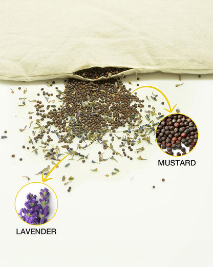 Omved Therapies Baby Mustard Pillow with Lavender-Supports Head Shaping-Removable & washable-Grey-For Infants